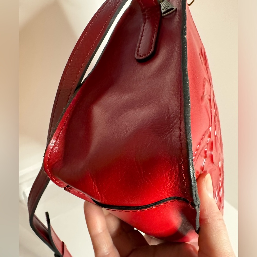 #182 Patricia Nash Vallata Burnished Rose Tooled Leather Crossbody Bag w/ DB - Picture 8 of 15